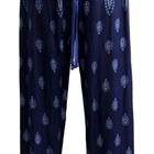 Mönstrad marinblå sommarbyxa